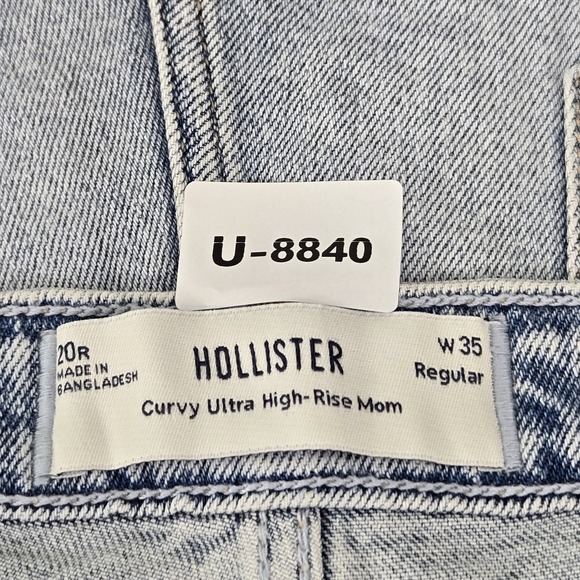 Hollister Women Jeans 20R Blue Denim Ultra High-Rise Mom Distressed 28" Y2K NWT - Picture 2 of 11